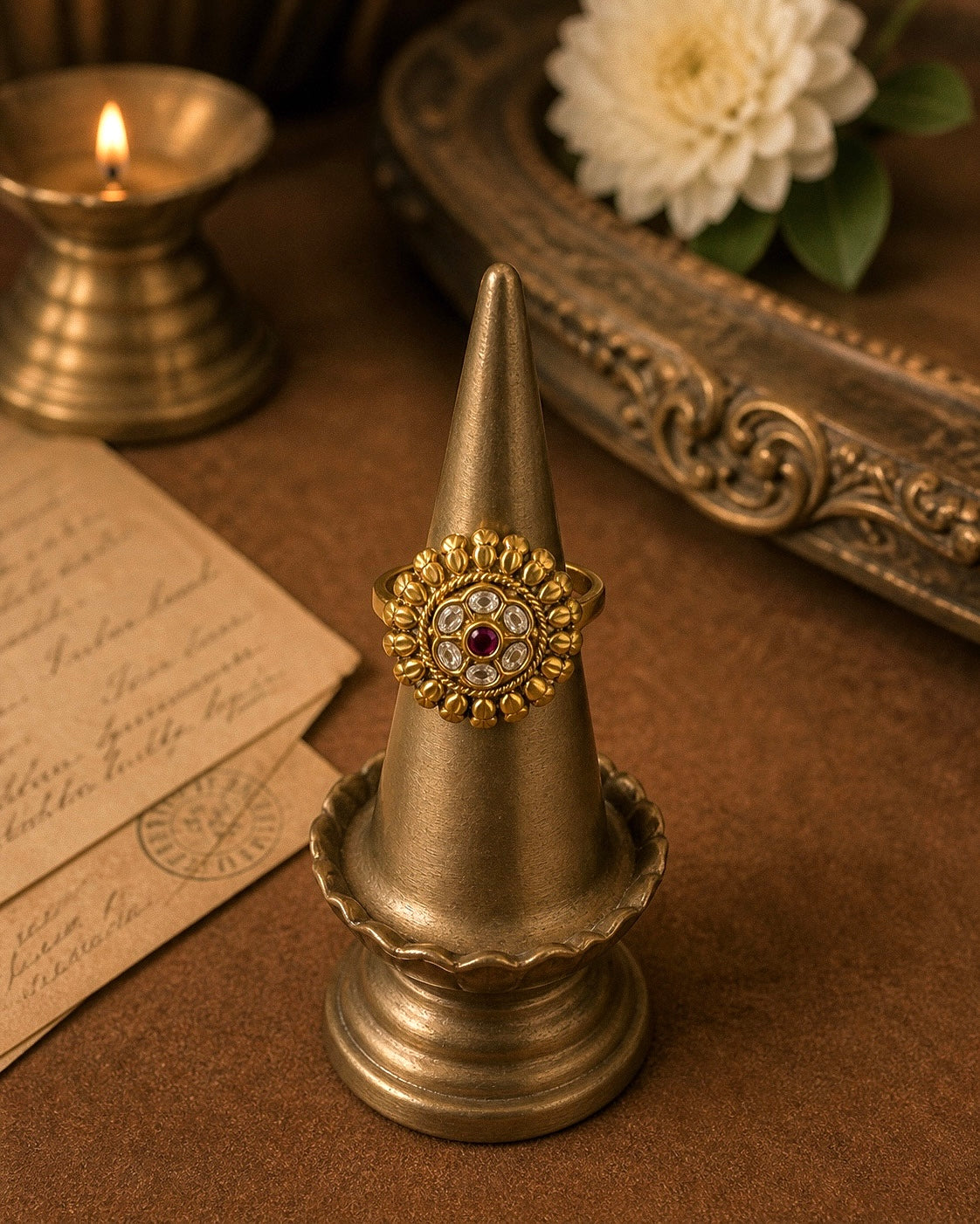 Rudhram | Antique Adjustable Statement Finger Ring