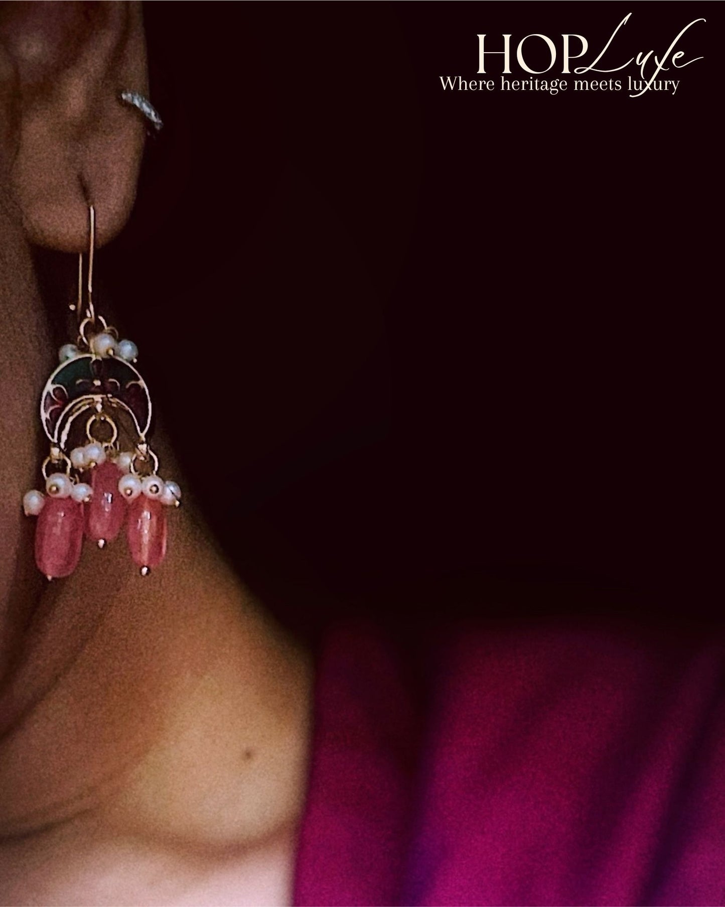 Gulbahar Meenakari Baalis| Natural & Semi Precious Stone Series | HOP Luxe