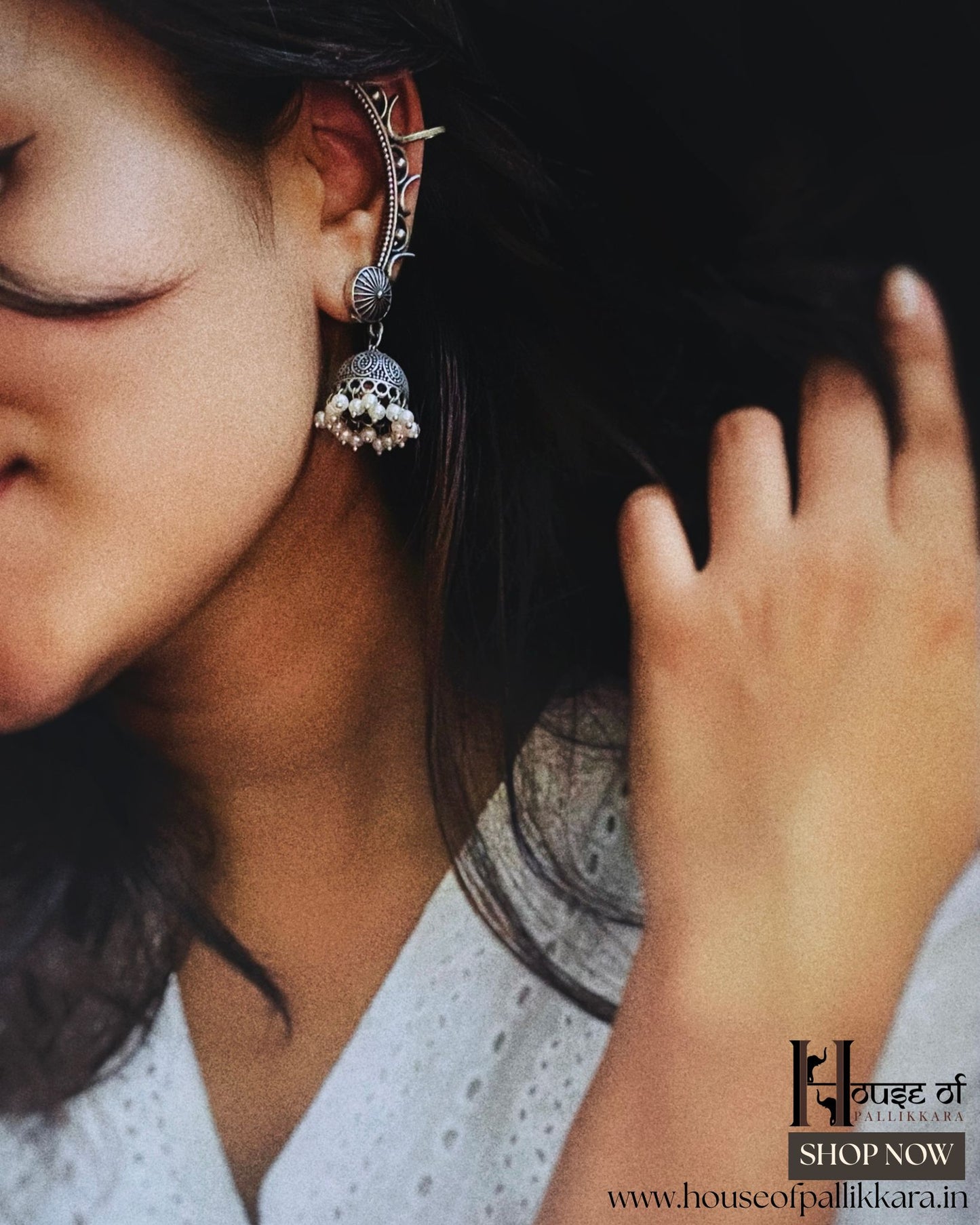 Keyura | Contemporay Ear cuffs by the कारीगर | Silver Plated