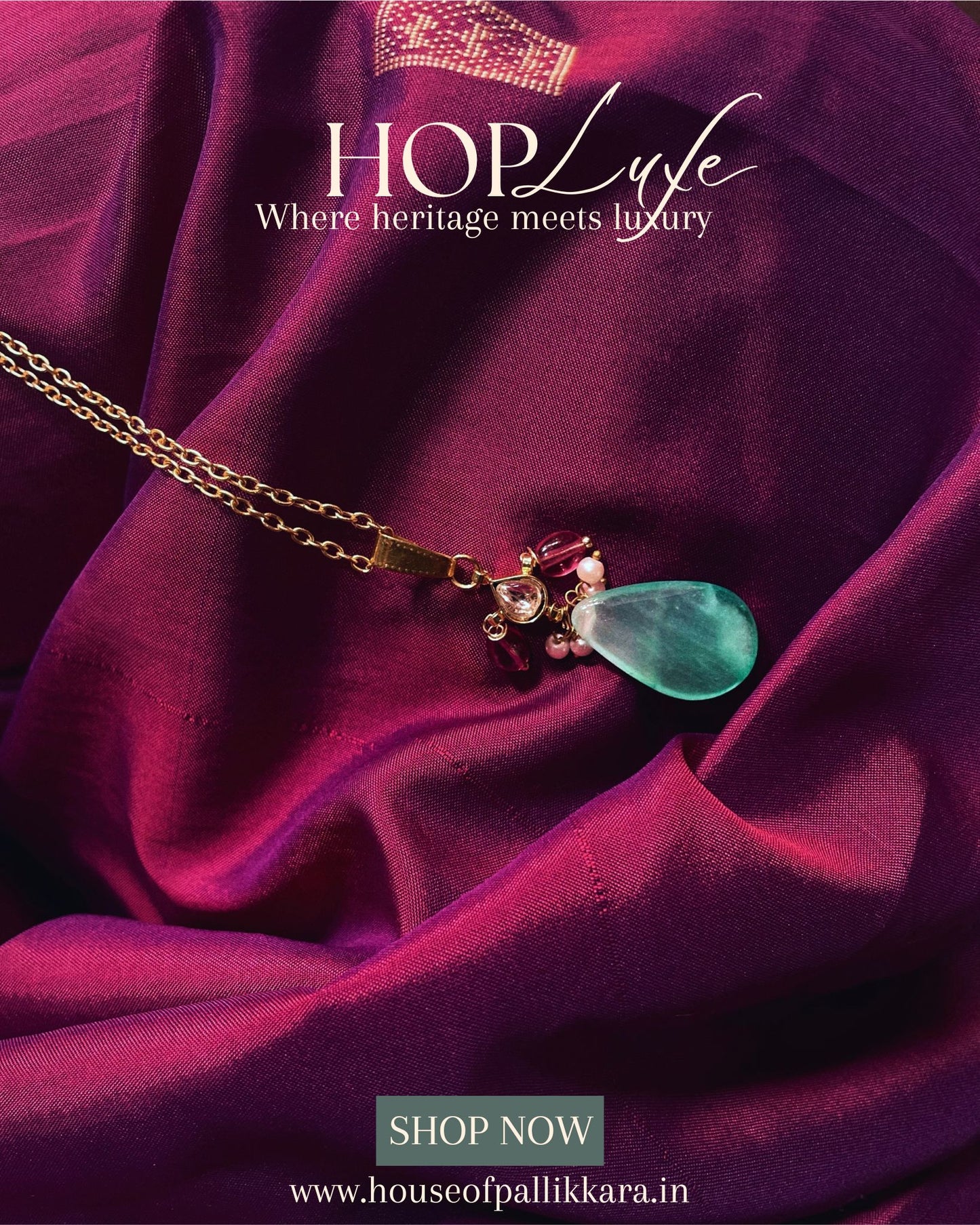Seafoam Drops | Pendant & Chain | Natural & Semi Precious Stone Series | HOP Luxe