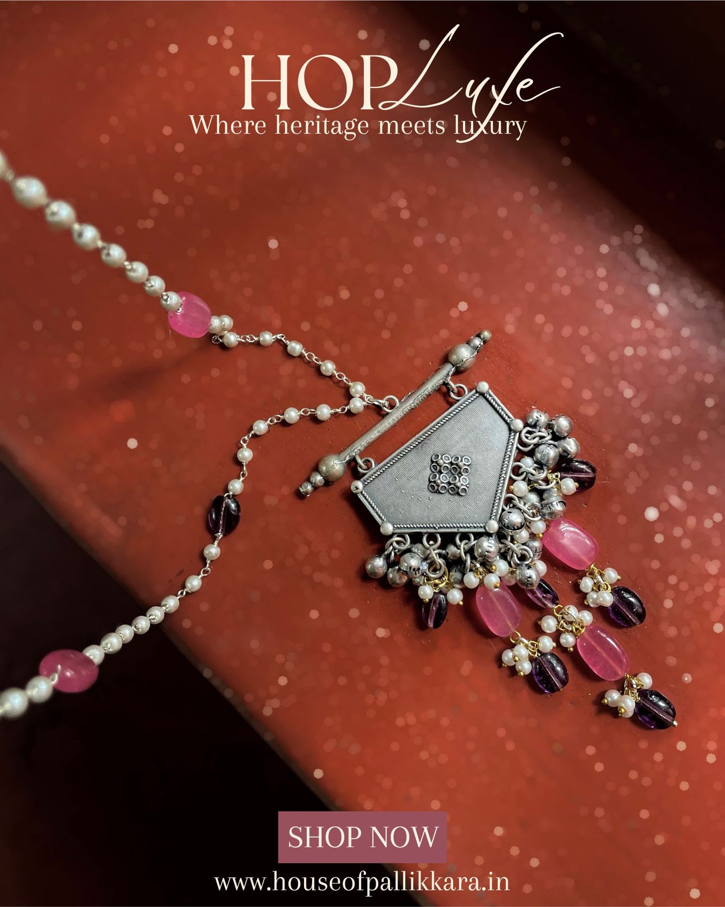 Sunset at Pichola | Contemporary-Style Statement Haaram | Natural & Semi Precious Stone Series | HOP Luxe