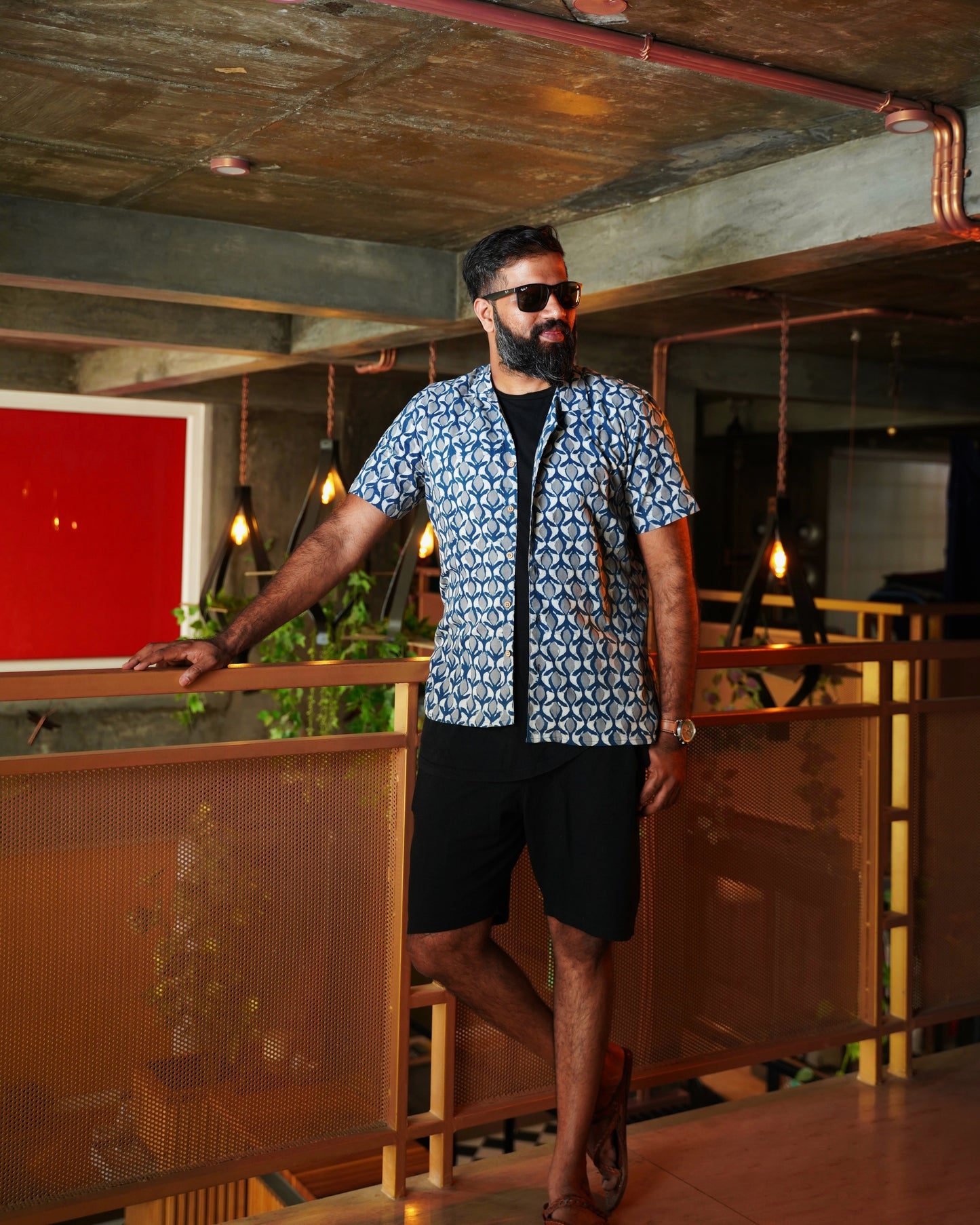 Indigo Blue Dabu Batik Shirt