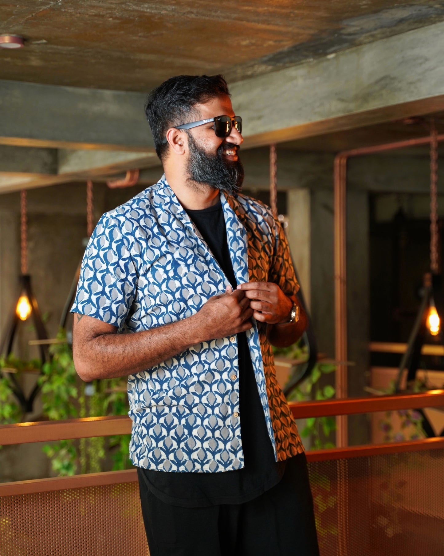 Indigo Blue Dabu Batik Shirt
