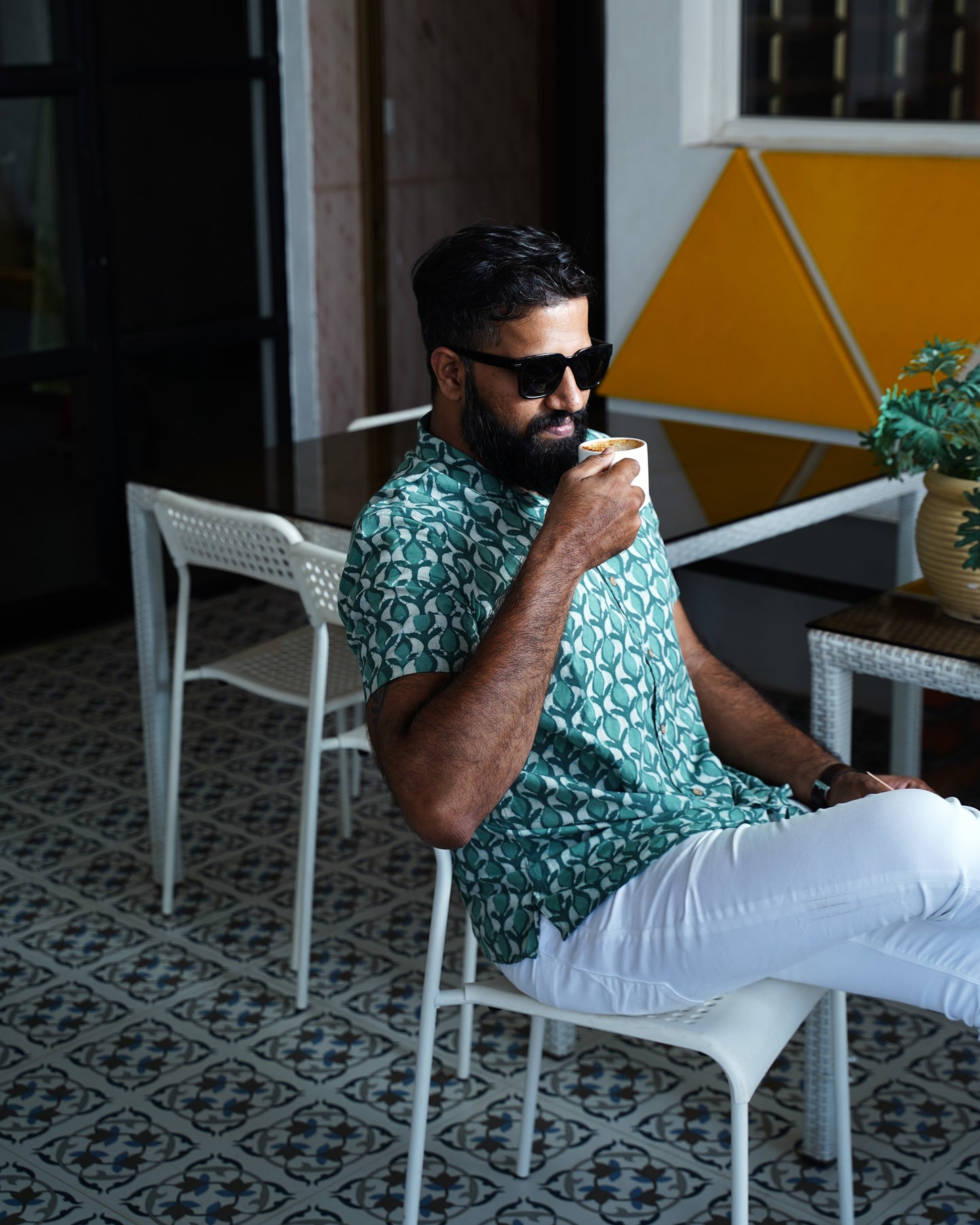 Sea Green Dabu Batik Shirt