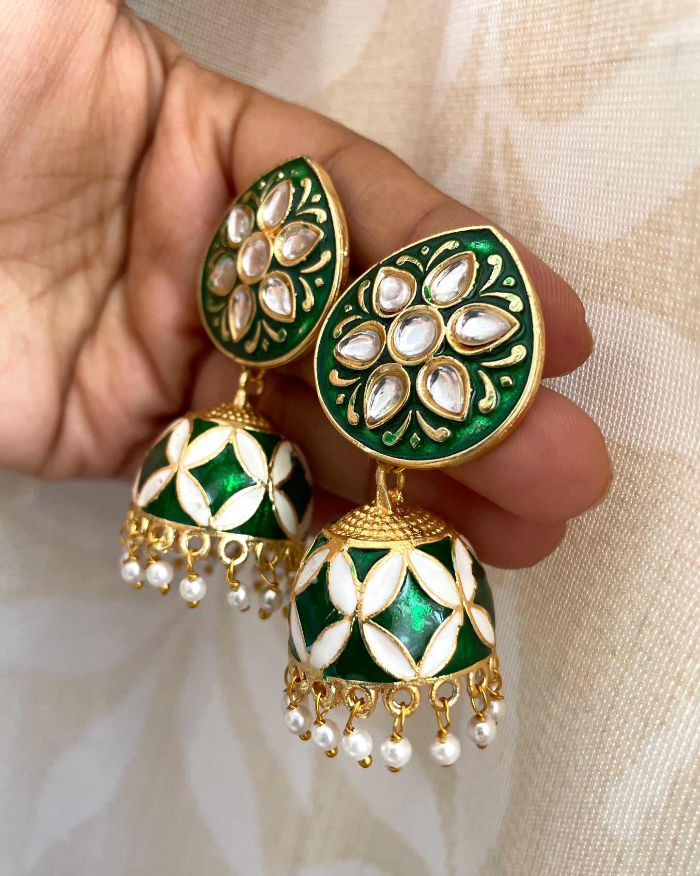 Hariyali Jhoomar| Kundan Jhumkas | The Meenakari Edit