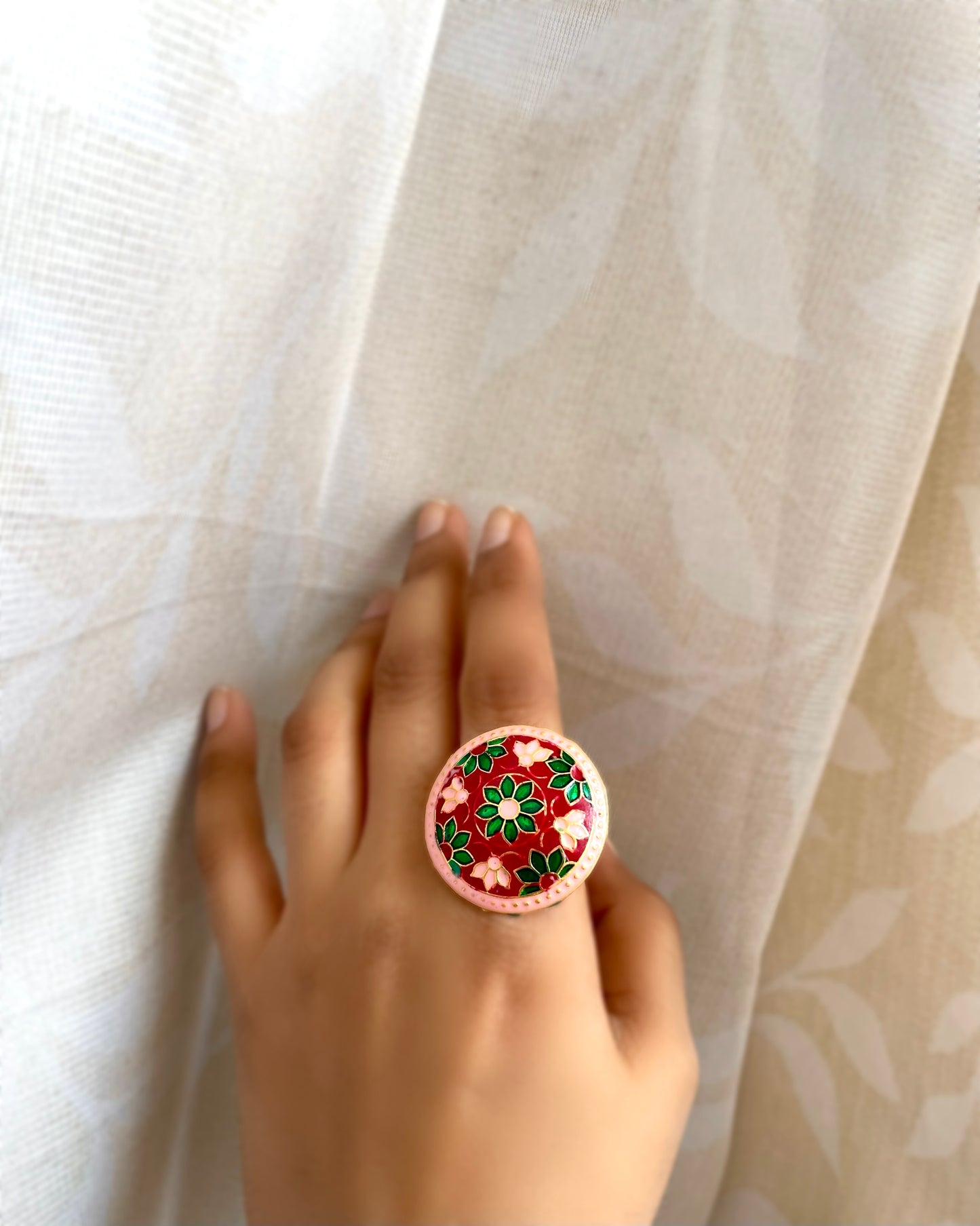 Gulnaar | Finger Ring | The Meenakari Edit
