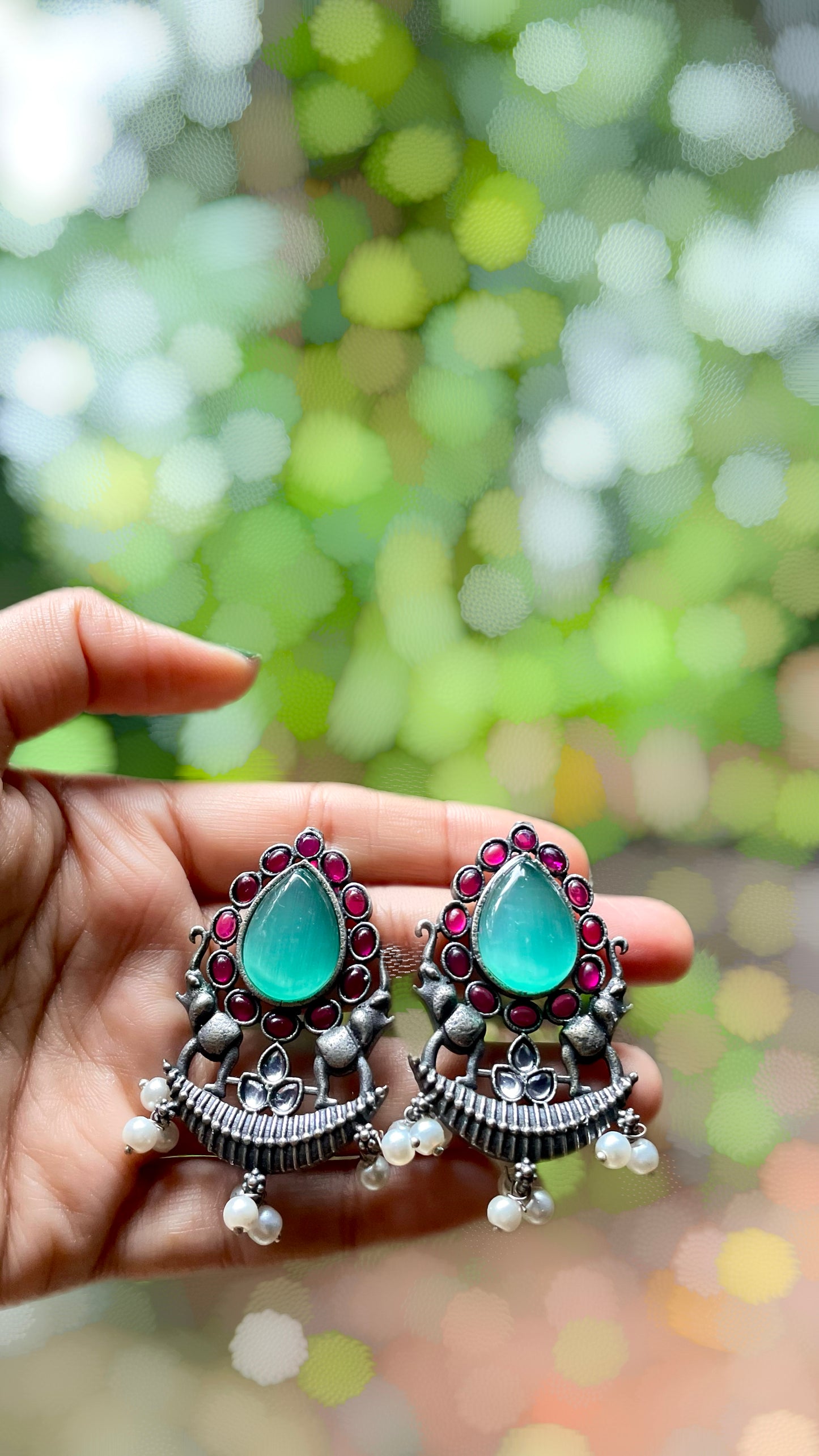 Pravaah | Silver Plated Statement Drops