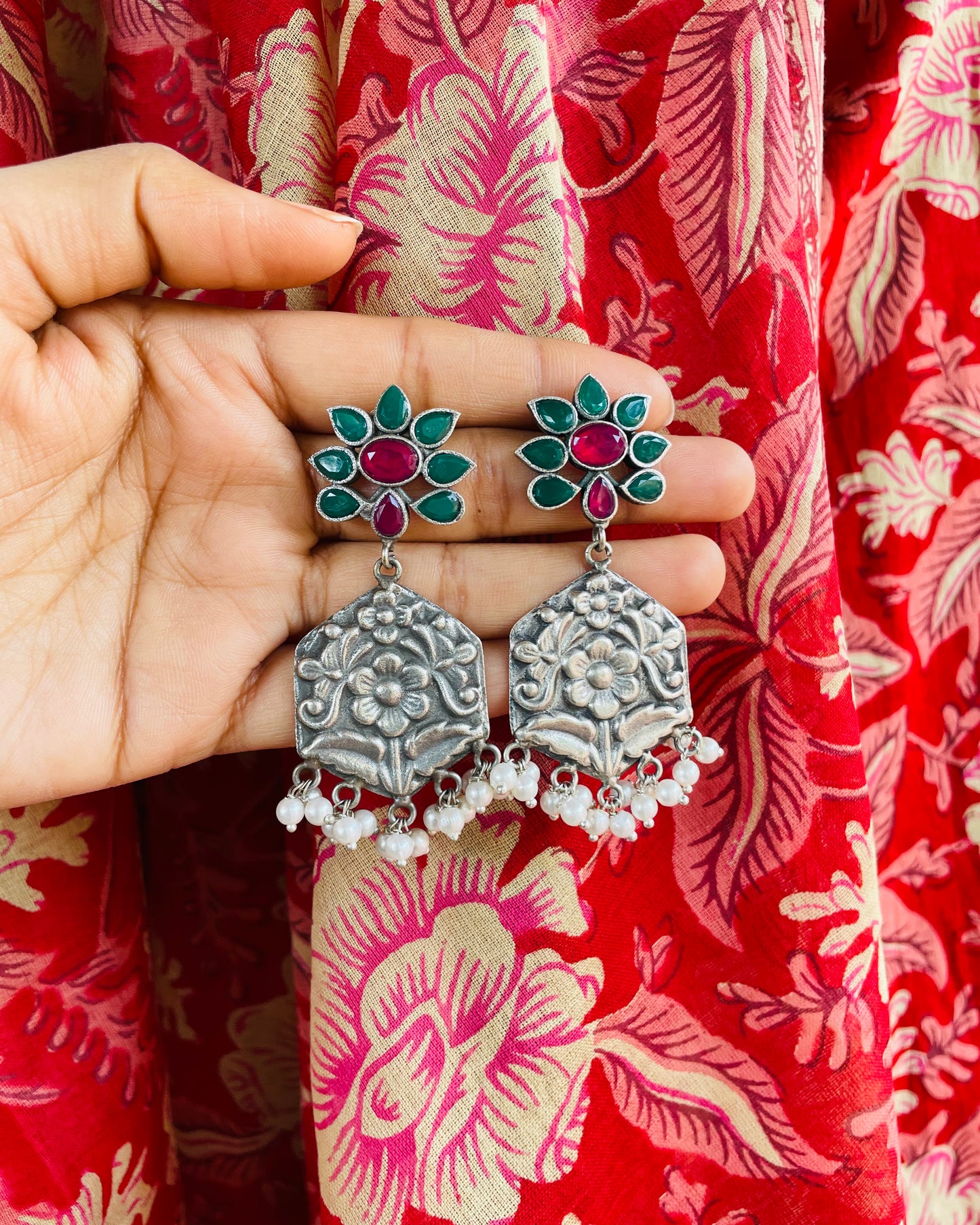 Rang Kriti | Multicolour Stone Statement Earrings
