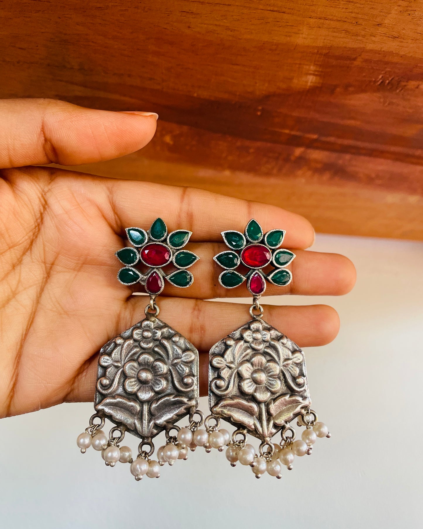 Rang Kriti | Multicolour Stone Statement Earrings