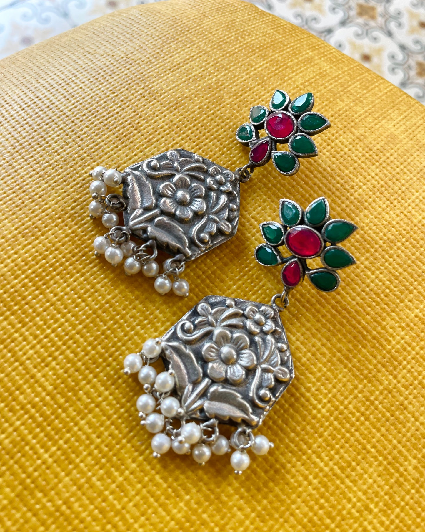Rang Kriti | Multicolour Stone Statement Earrings