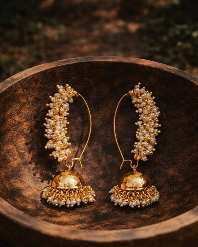 Mulla x Swarnam | Antique Gold-Plated Jhumkas | The Vishu Collective'26