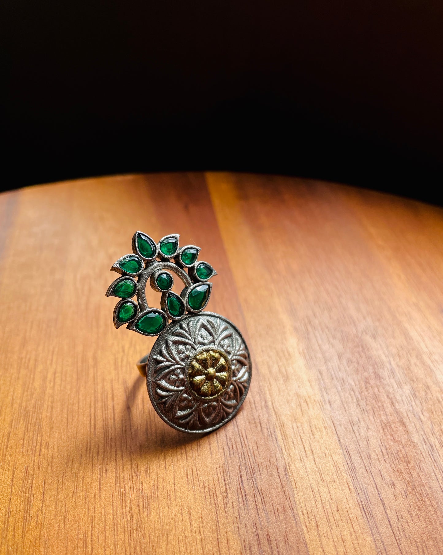 Dhwanit | Silver Plated Dual Tone Fusion Handcrafted Statement Ring