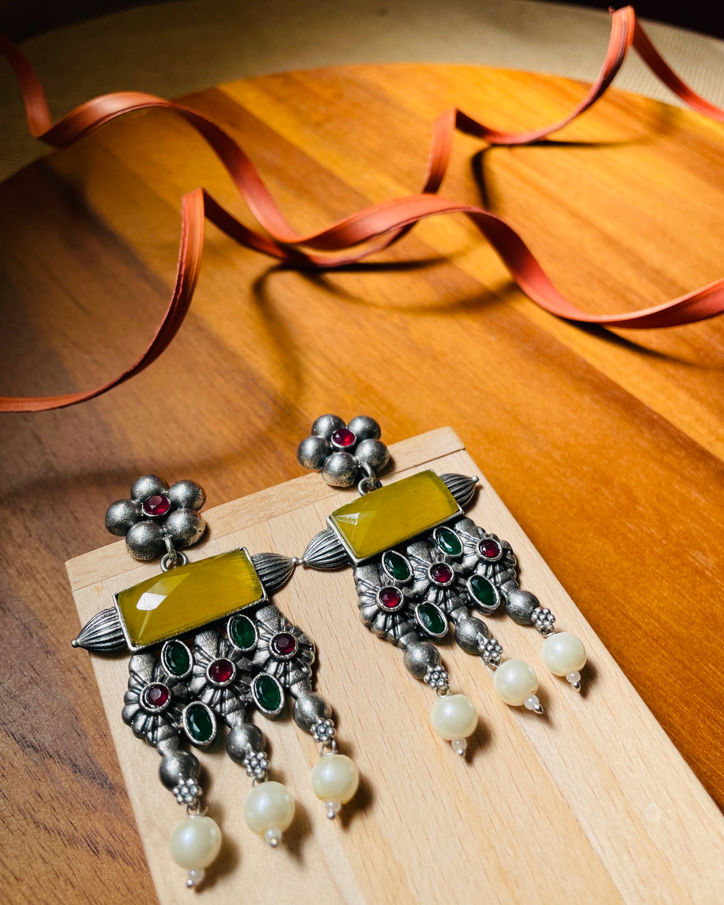 Nitaara | Multicolour Stone Statement Earrings
