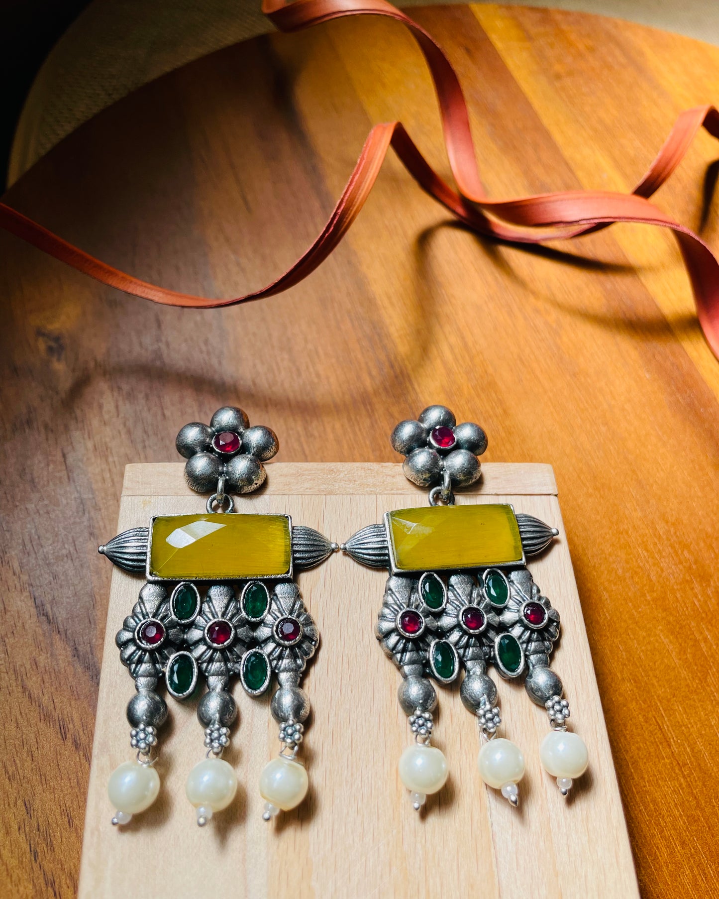 Nitaara | Multicolour Stone Statement Earrings