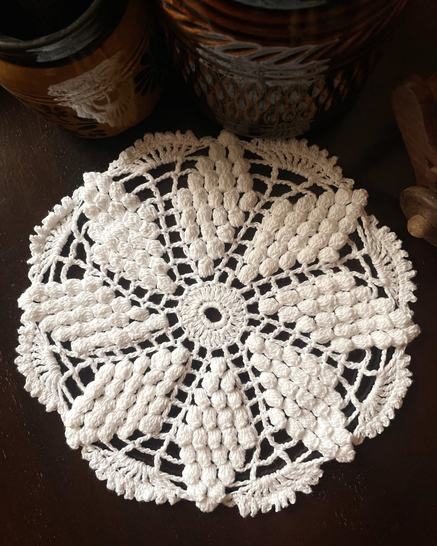 Pure White Sattva Crochet Placement Mat