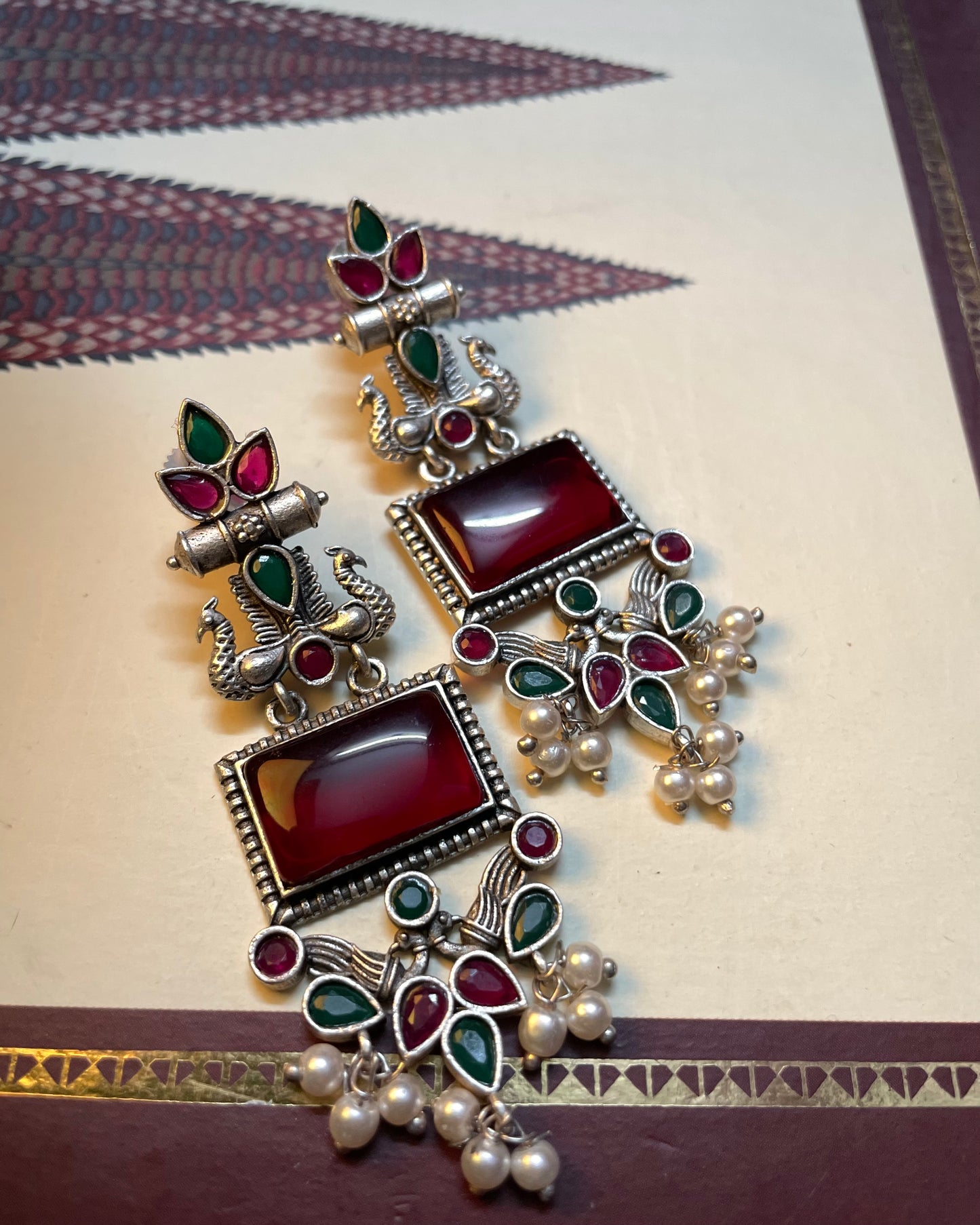 Hiranmayi | Silver Plated | Statement Earrings