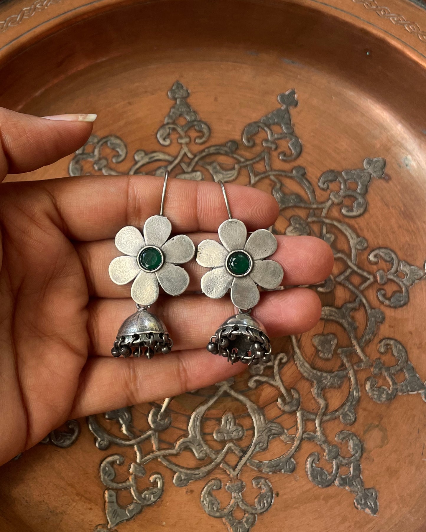Kamalini | Silver Plated Hook Earrings