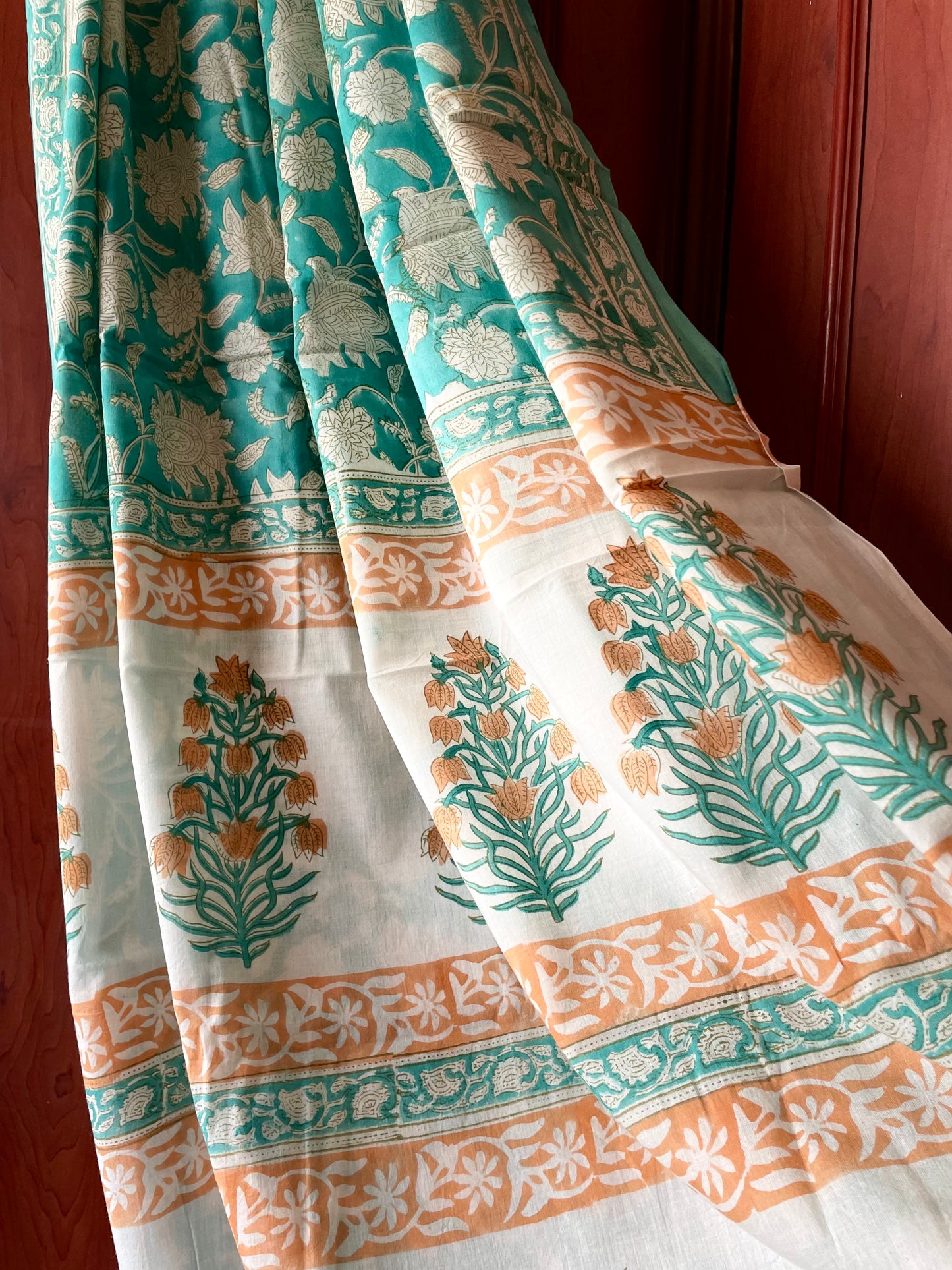 VANYA | Pure Hand-Block Printed Mul Cotton Saree