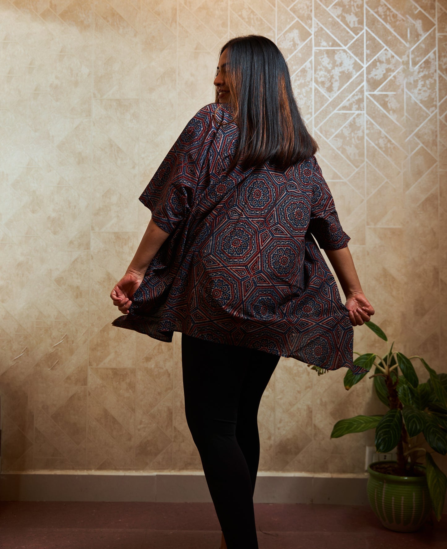 Taani Kimono-inspired Assymetric Cape