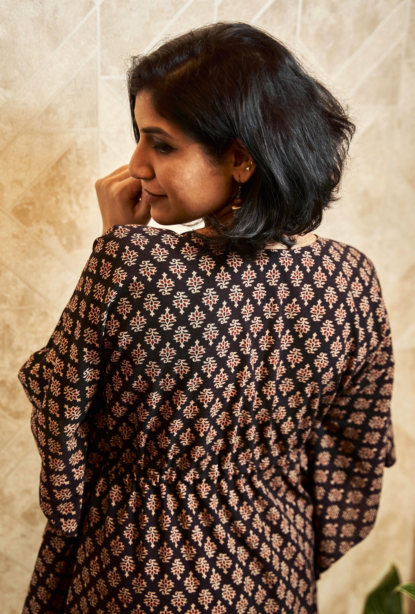 Aarvee Block-Printed Long Kaftan