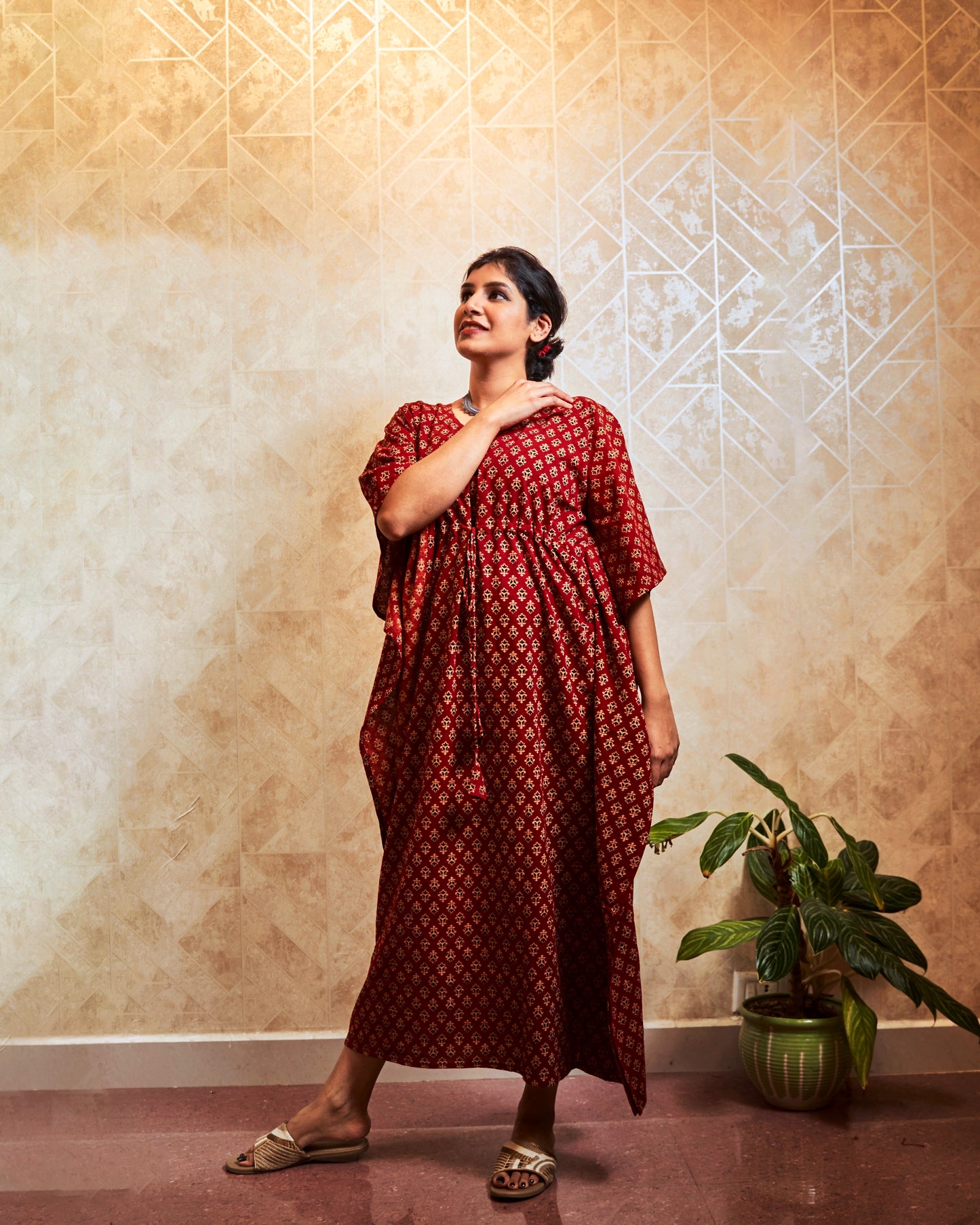 Arohi Block-Printed Long Kaftan