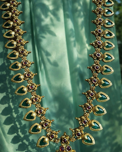 Paccha Palakka Haaram | Antique Heritage Inspired Necklace Set | The Vishu Collective'26