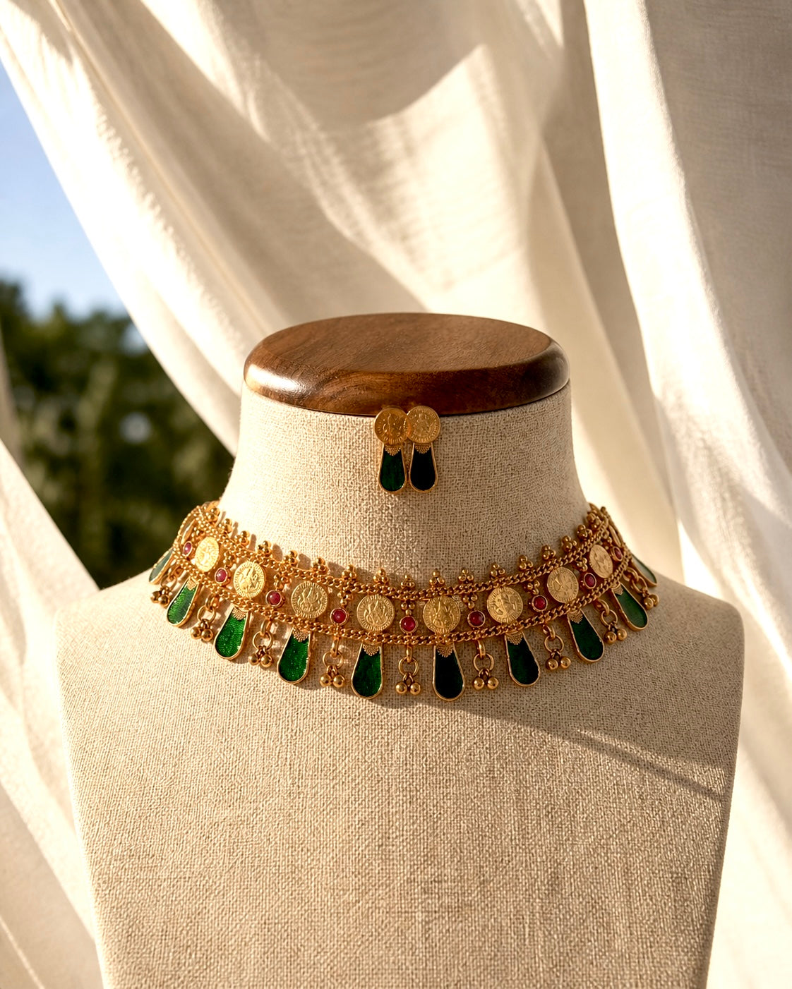 Paccha Palakka x Kaashu | Antique Heritage Inspired Choker Set