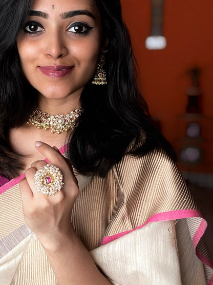 Ratna Chakra | Antique Cluster Pearl Finger Ring