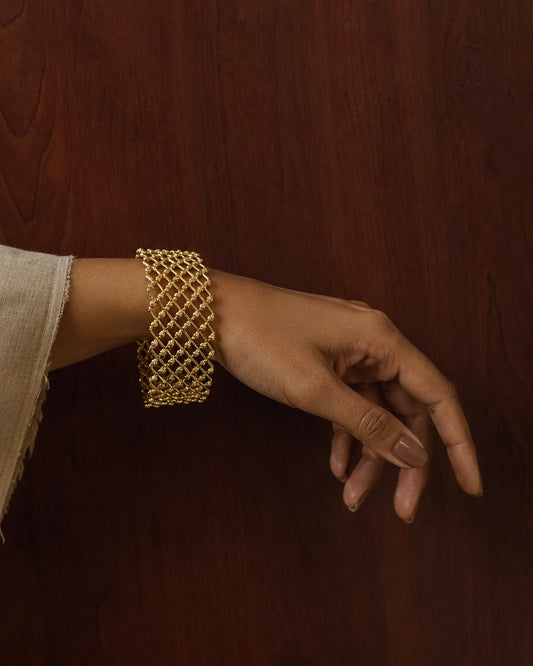 Jaali Vala | Gold Plated Antique Single Bangle | Size 2.6 | Onam'26