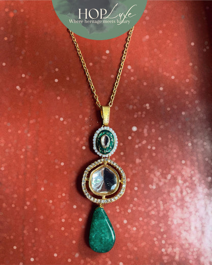 Jade of Indra | Pendant & Chain | Natural & Semi Precious Stone Series | HOP Luxe