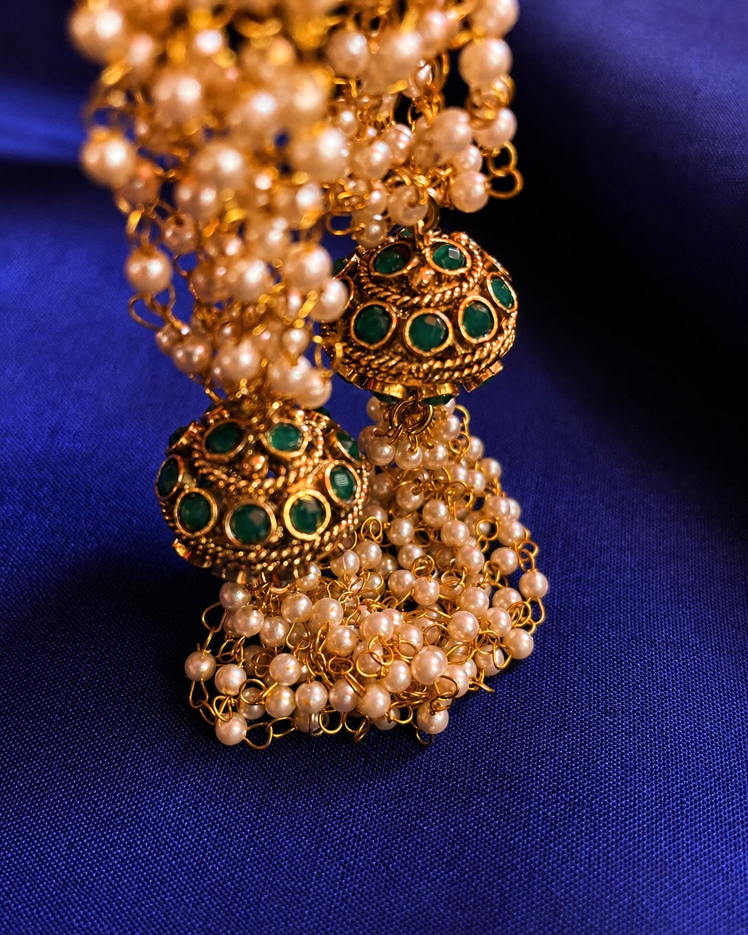 Neelambari | Cluster Pearl Antique Necklace Set | Onam'26