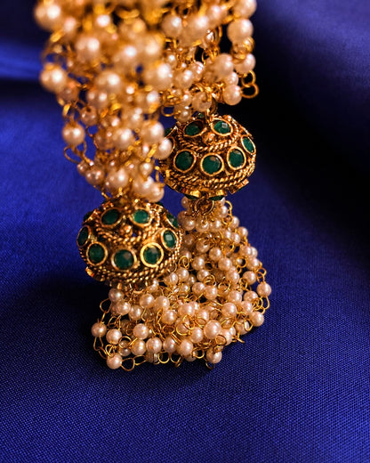 Neelambari | Cluster Pearl Antique Necklace Set | Onam'26