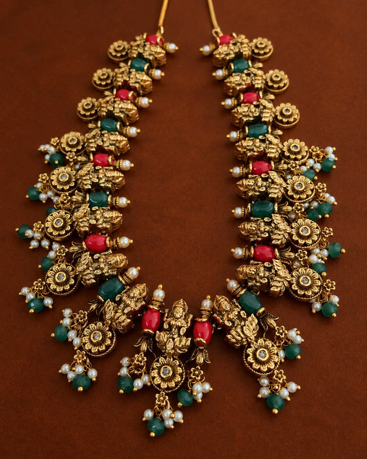 Lakshmi Peetham | Gold-Plated Heirloom Necklace Set