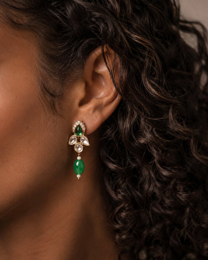 Antique Kundan Gold-Plated Studs | Onam'26 Edit