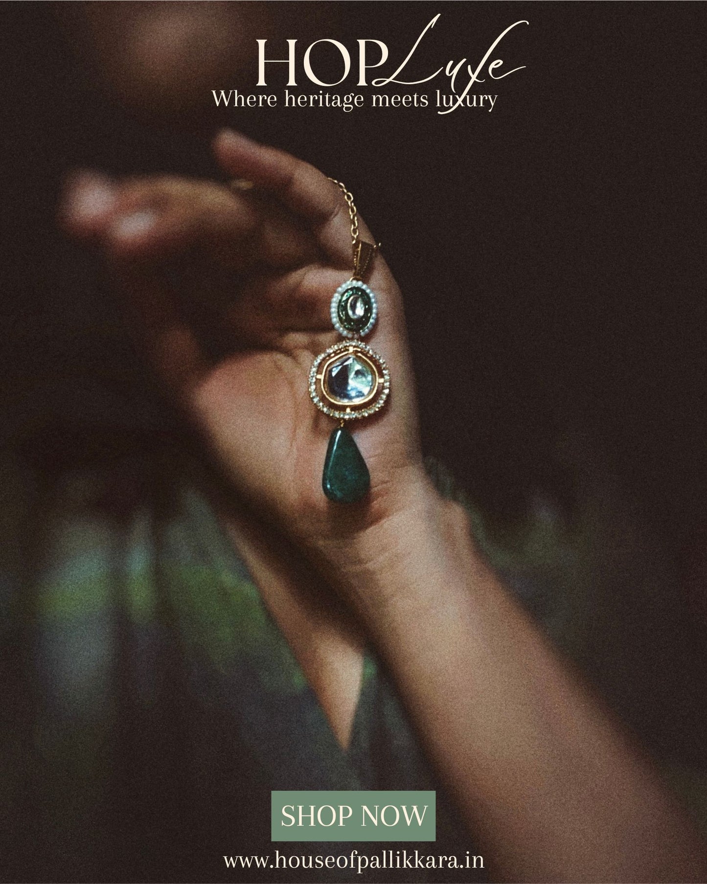 Jade of Indra | Pendant & Chain | Natural & Semi Precious Stone Series | HOP Luxe