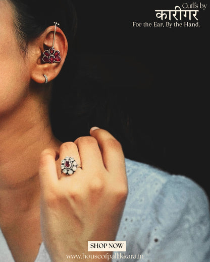 Laeya | Contemporay Bugadi by the कारीगर | Silver Plated