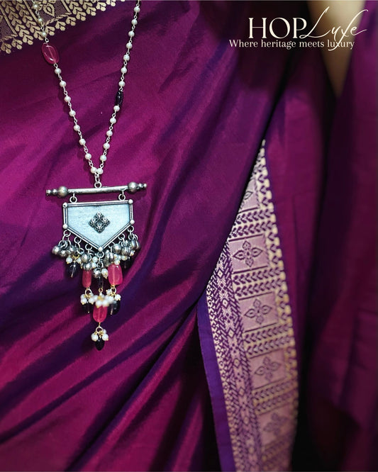 Sunset at Pichola | Contemporary-Style Statement Haaram | Natural & Semi Precious Stone Series | HOP Luxe