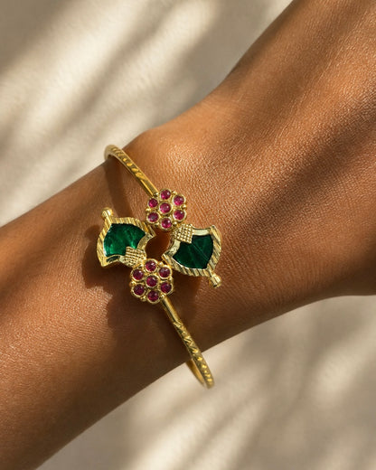 Antique Palakka Cuffs| Gold-Plated Adjustable Handcuffs | Onam'26
