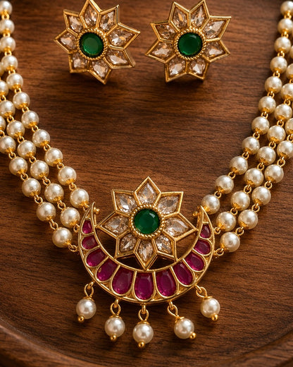 Aster Crescent  | Jadau Kemp x Pearl Vintage Choker Set | Onam'26