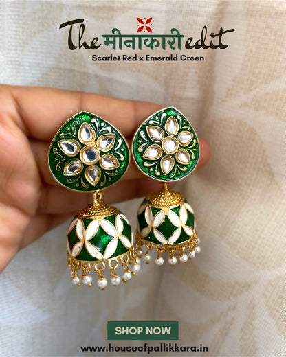 Hariyali Jhoomar| Kundan Jhumkas | The Meenakari Edit