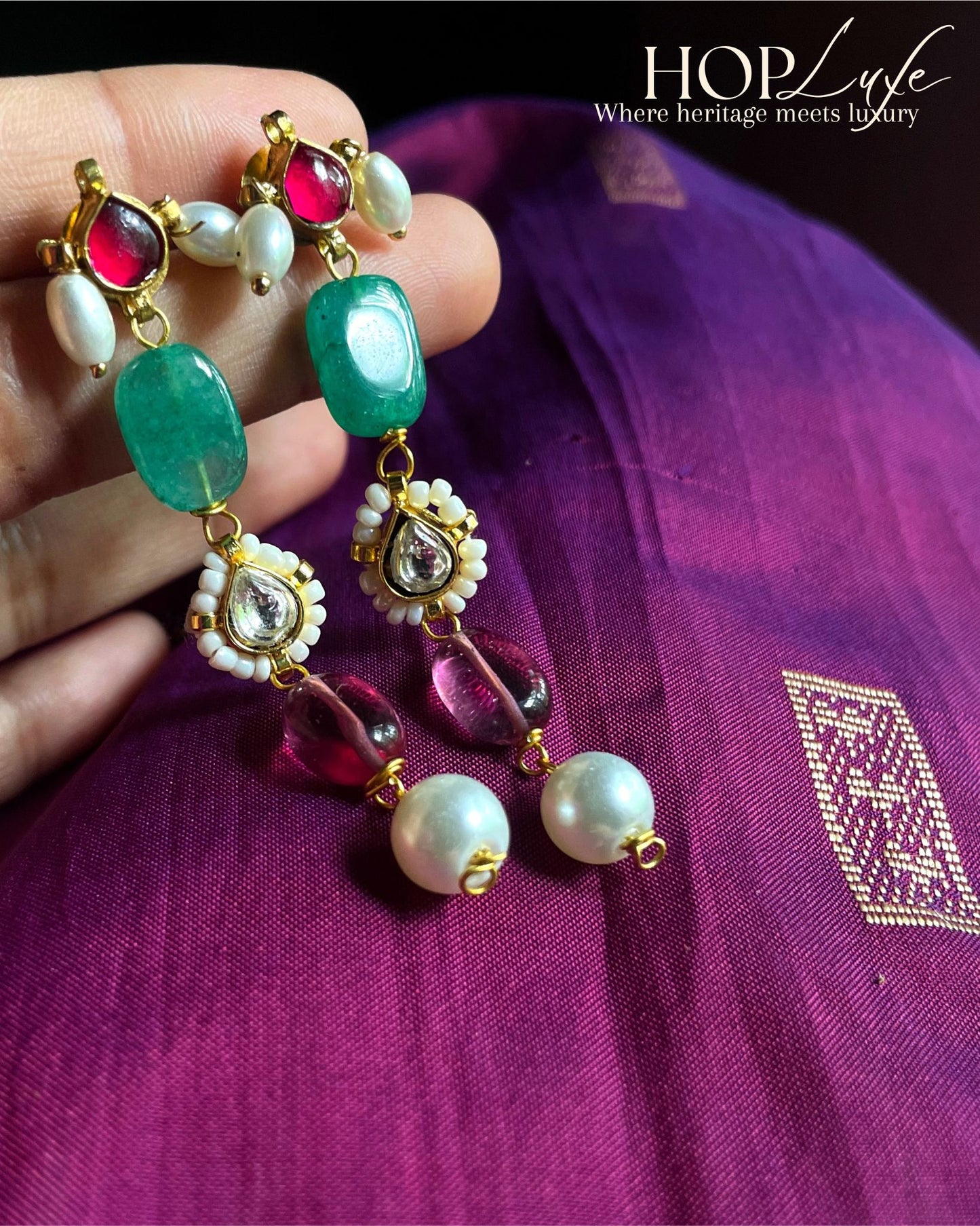 5-Layered Drops | Natural & Semi Precious Stone Series | HOP Luxe