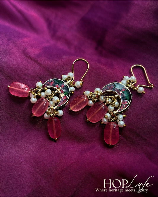 Gulbahar Meenakari Baalis| Natural & Semi Precious Stone Series | HOP Luxe