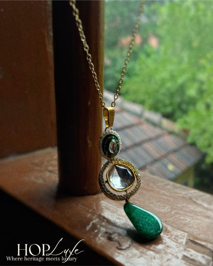 Jade of Indra | Pendant & Chain | Natural & Semi Precious Stone Series | HOP Luxe