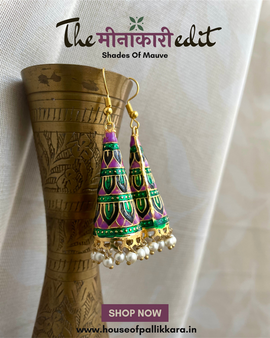 Indirae | Conical Jhumkas | The Meenakari Edit