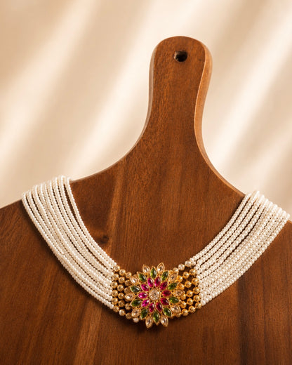 The Maharani Bloom | Kundan & Pearl Choker Set | Onam'26