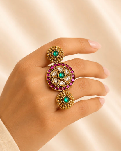 Rudhram | Heritage Inspired Double Finger Ring