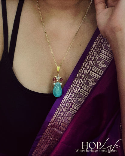 Seafoam Drops | Pendant & Chain | Natural & Semi Precious Stone Series | HOP Luxe