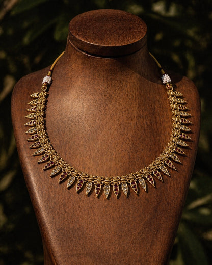 Mukkallu Thali Maala | Antique Heritage Inspired Gold-Plated Choker Set