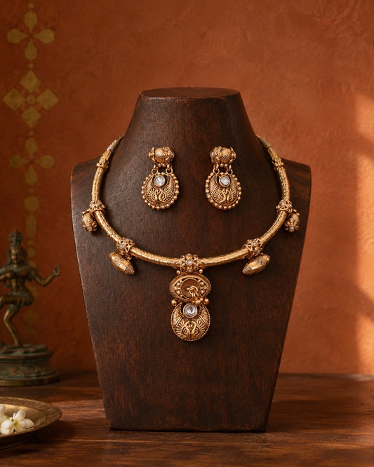 The Aluka Heritage Collar | Gold-Plated Heirloom Hasli Set