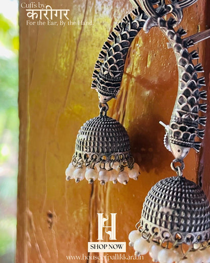 Macchli | Contemporay Ear cuffs by the कारीगर | Silver Plated